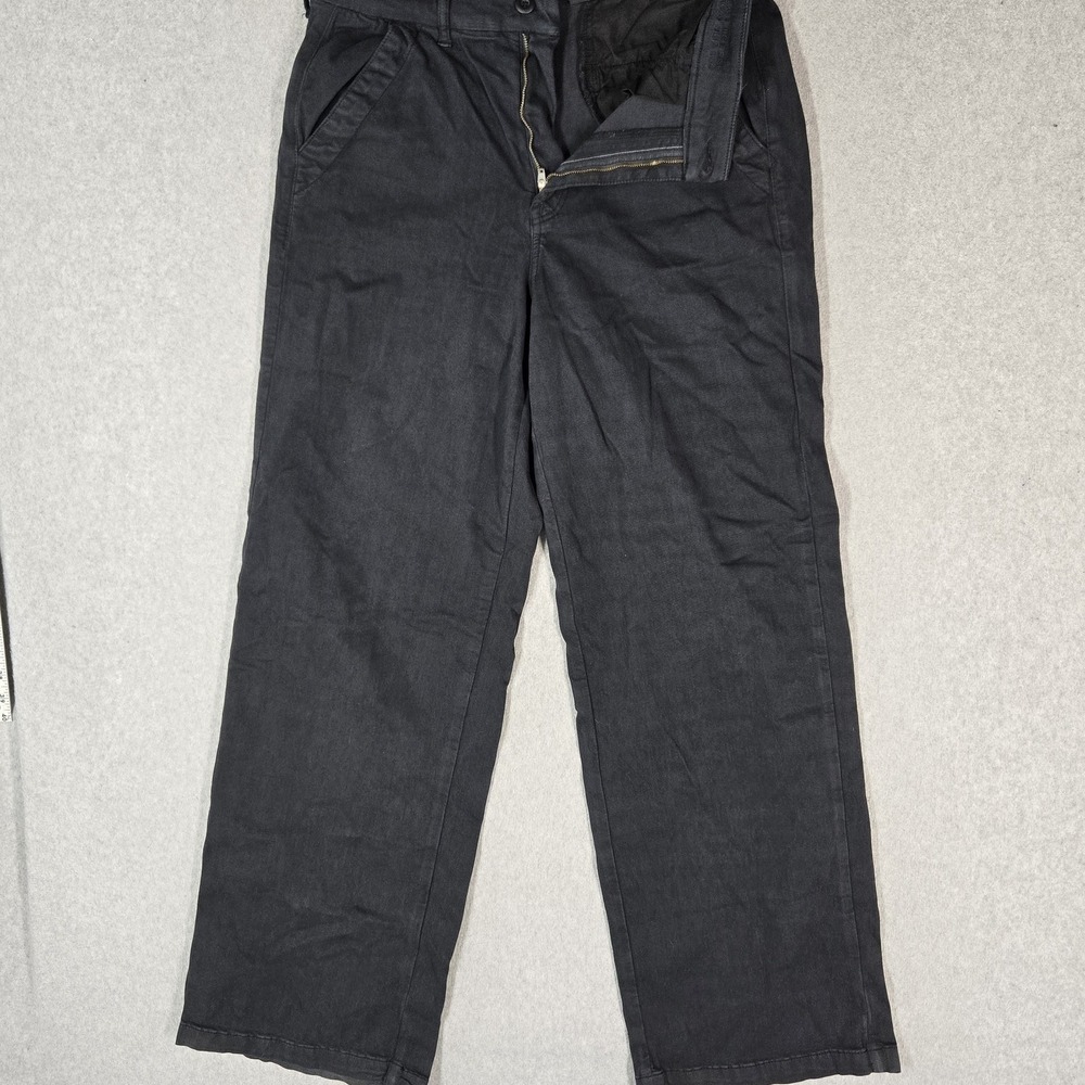 American Eagle Women Pants 12 Black Super High Rise Baggy Wide Leg Y2K Grunge